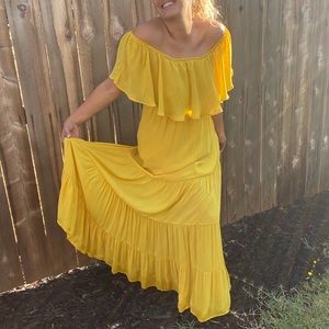 Forever 21 Yellow Maxi Dress